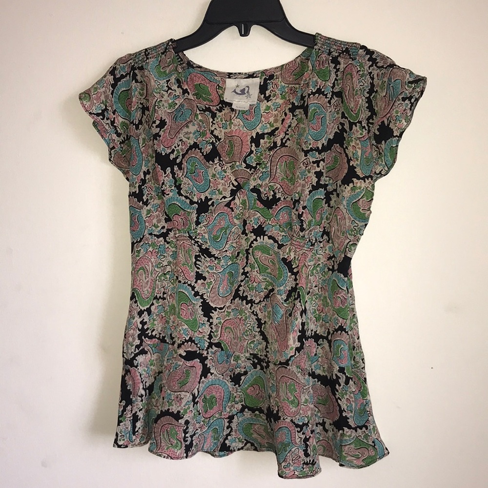 Anthropologie sz 8 100% silk top
